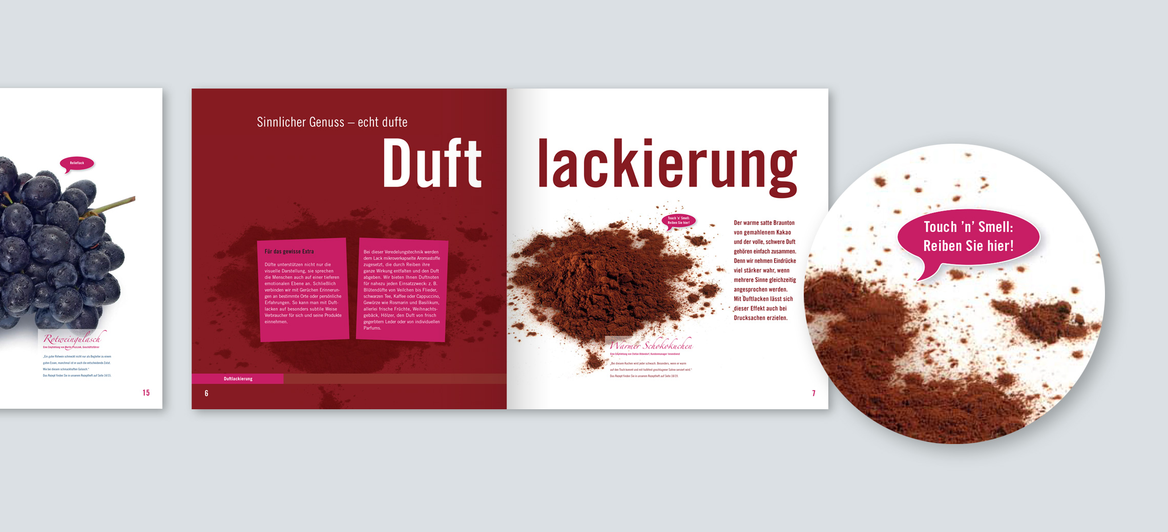 Produktbroschüre Druckstudio: Innenseite Duftlackierung
