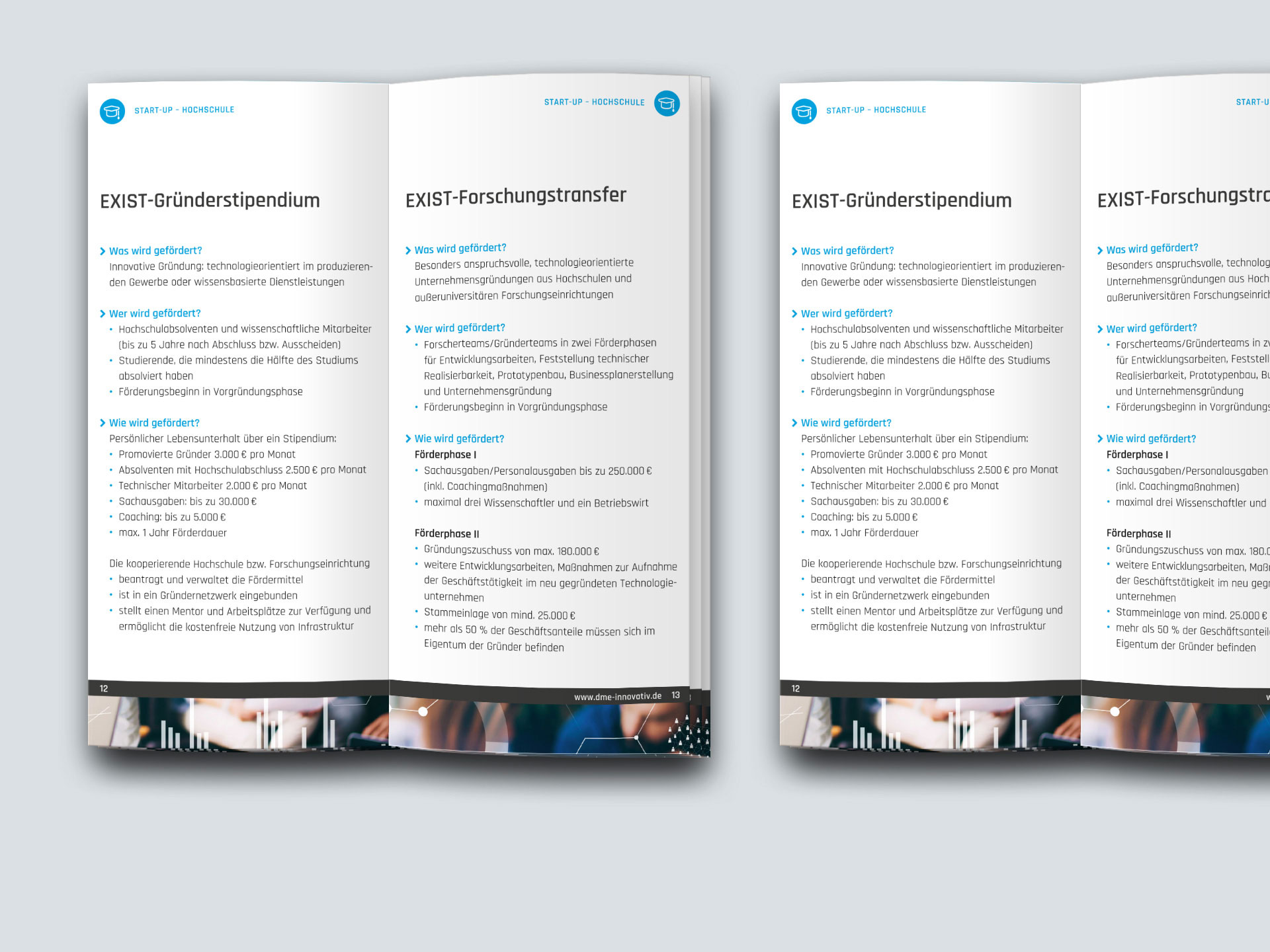 DUS+ME innovativ: Broschüre Förderprogramme Innenseiten