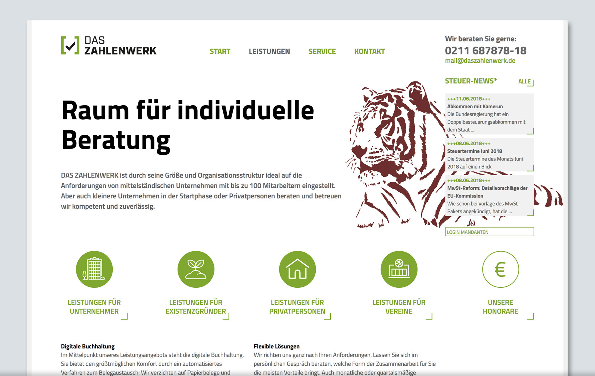 Das Zahlenwerk: Website Close-up