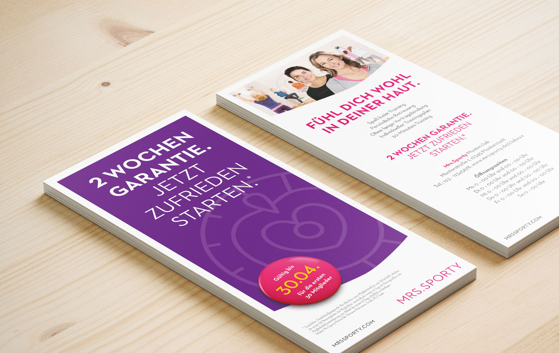 Mrs.Sporty Verkaufskampagne: Flyer